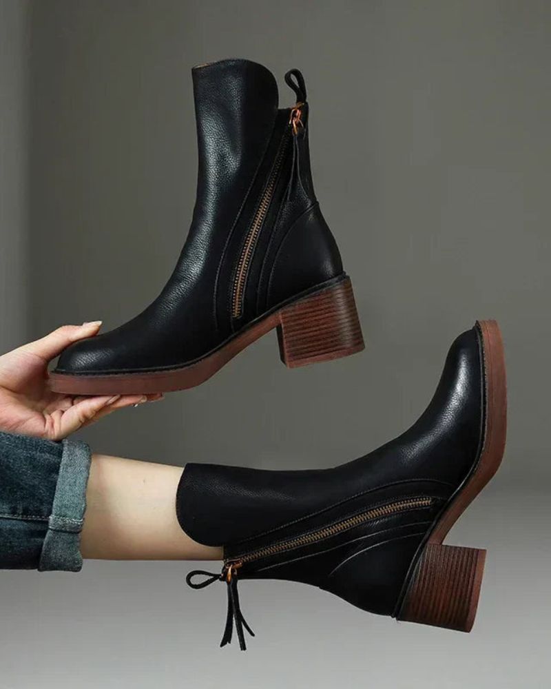 Karla – Elegantní kožené kotníkové boty pro každý den