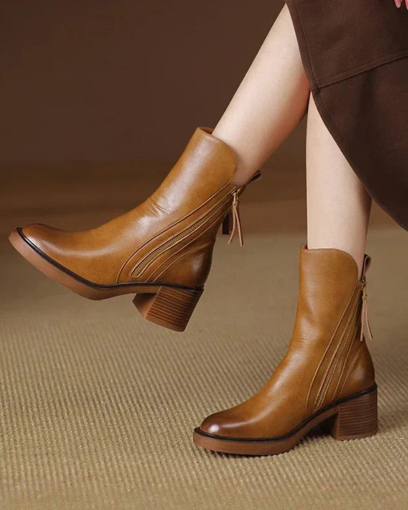 Karla – Elegantní kožené kotníkové boty pro každý den