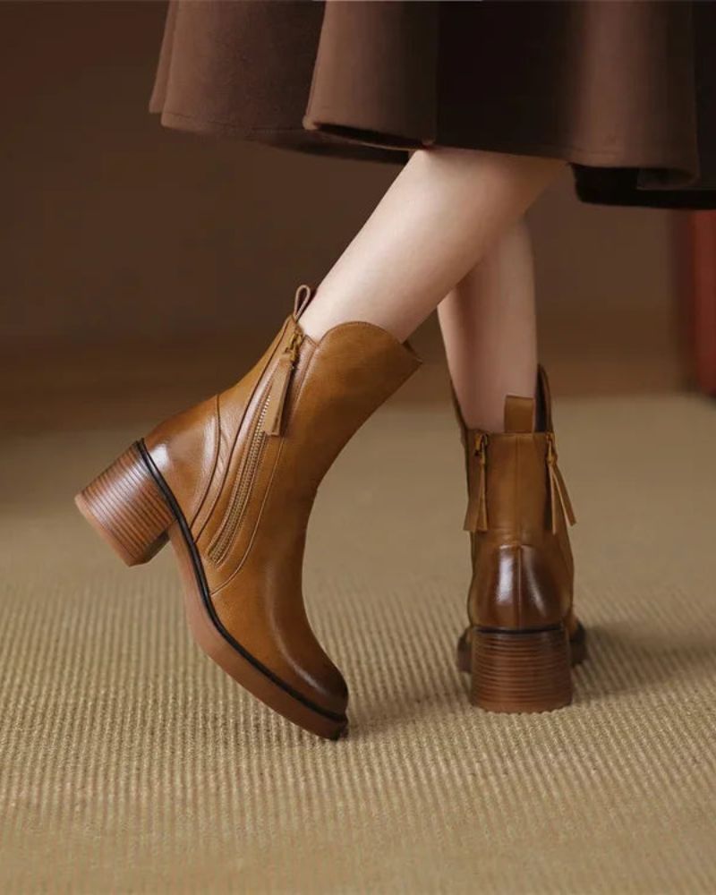 Karla – Elegantní kožené kotníkové boty pro každý den