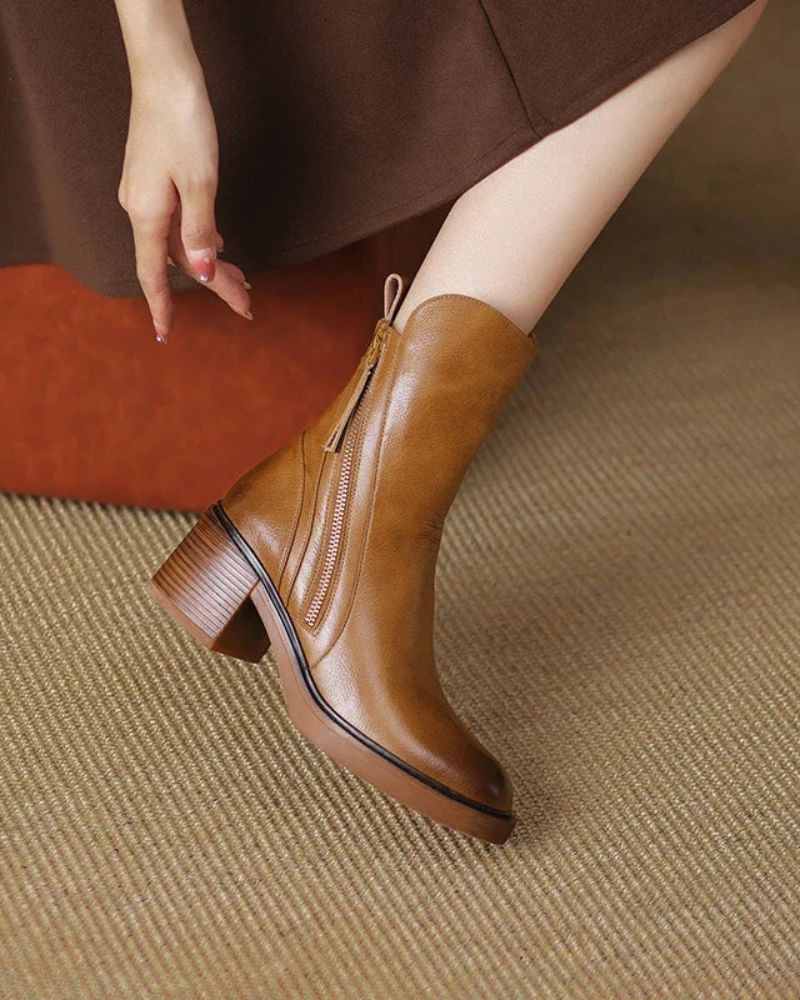 Karla – Elegantní kožené kotníkové boty pro každý den