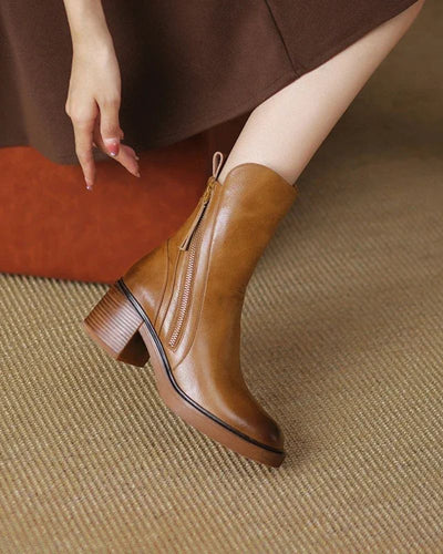 Karla – Elegantní kožené kotníkové boty pro každý den