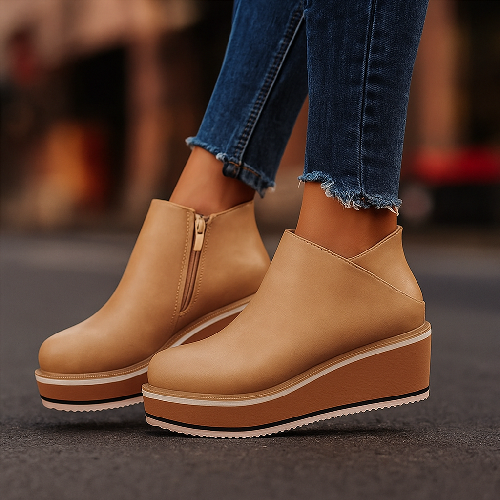Ivania – Dámské ortopedické kotníkové boty na platformě