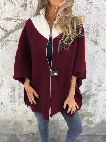 Alessiana – Stylová bunda s vysokým límcem a polovičním zipem