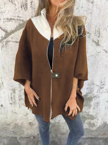 Alessiana – Stylová bunda s vysokým límcem a polovičním zipem