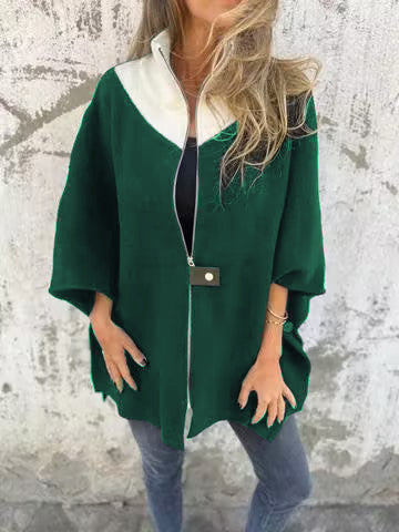 Alessiana – Stylová bunda s vysokým límcem a polovičním zipem
