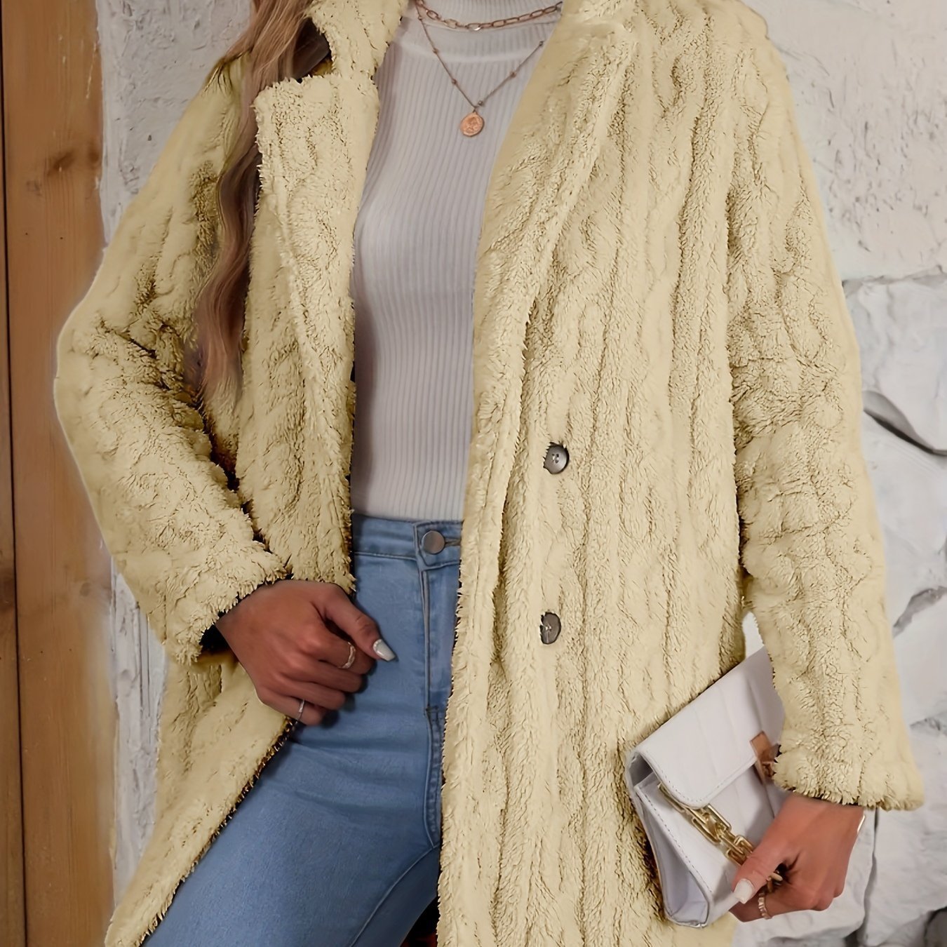 Manuela – Elegantní vlněný kabát s dvojitým zapínáním