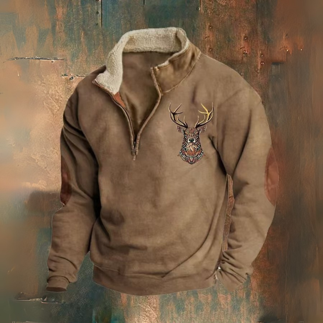 Alvaro – Luxusní pánská mikina se zipem a límcem ze sherpy pro chladné dny