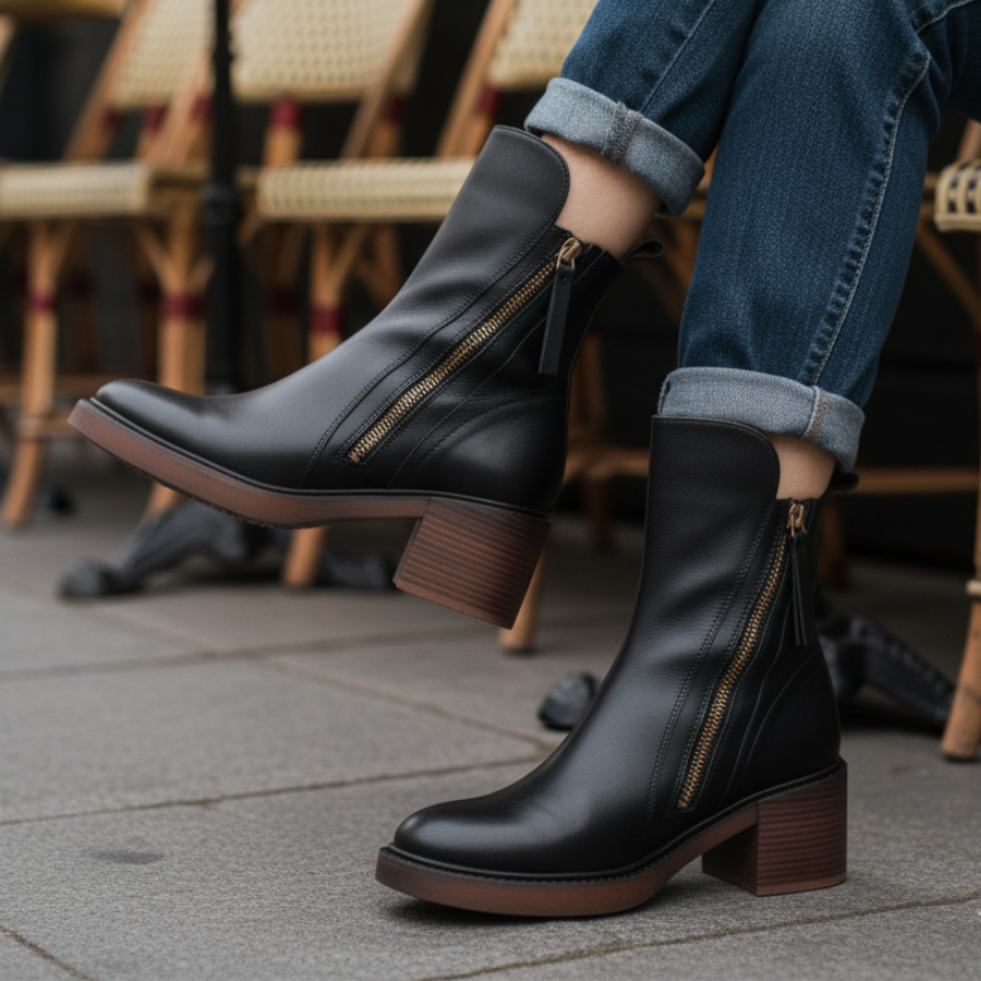 Karla – Elegantní kožené kotníkové boty pro každý den