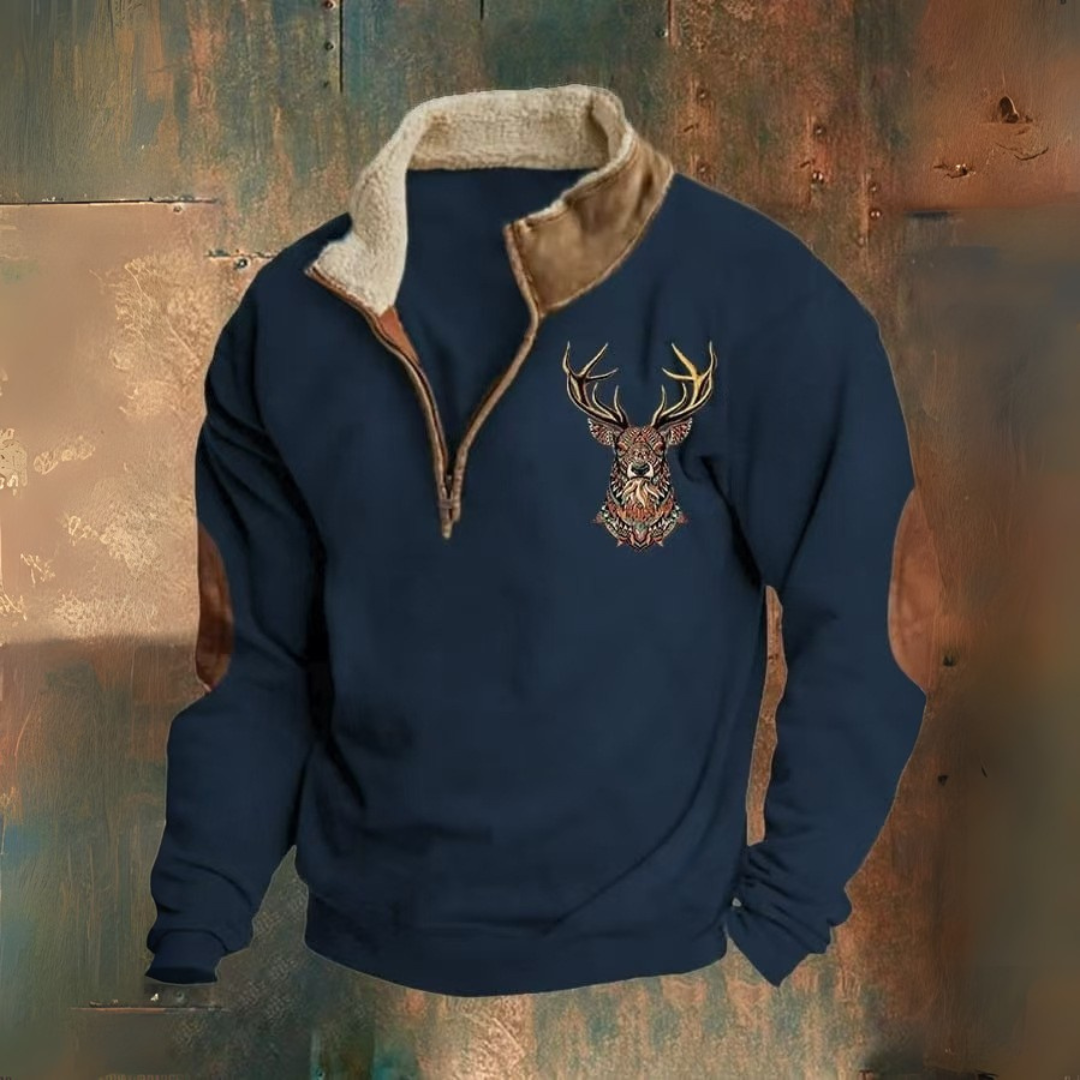 Alvaro – Luxusní pánská mikina se zipem a límcem ze sherpy pro chladné dny