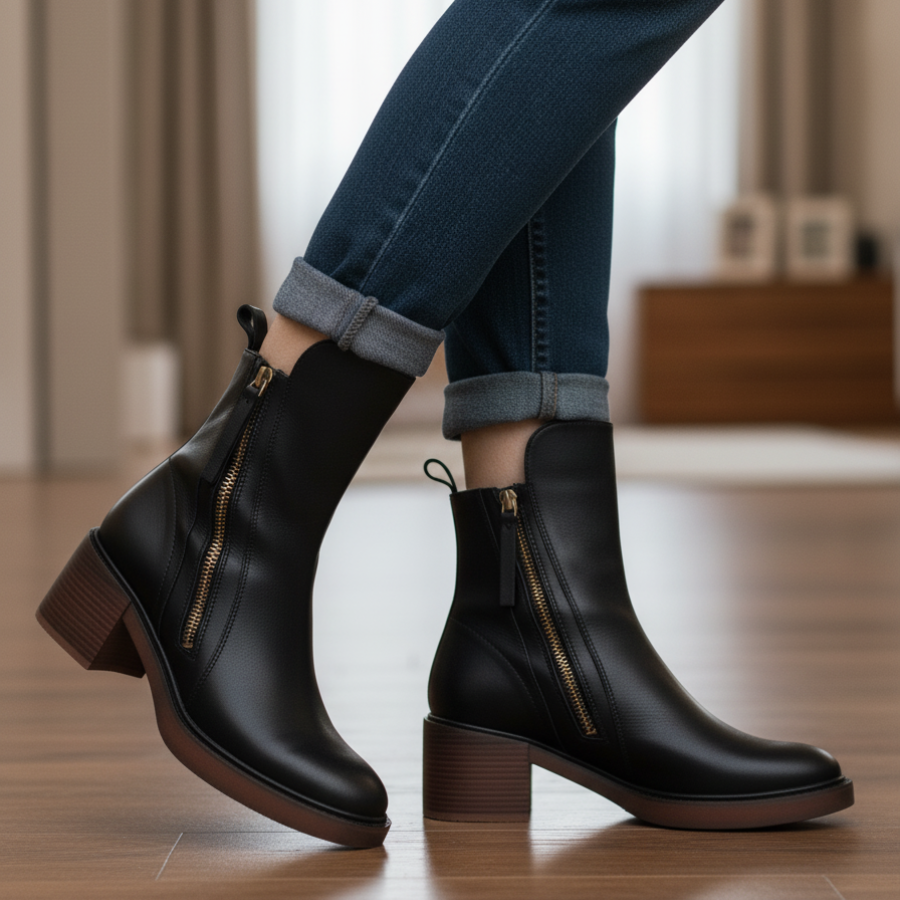 Karla – Elegantní kožené kotníkové boty pro každý den