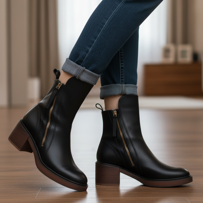 Karla – Elegantní kožené kotníkové boty pro každý den
