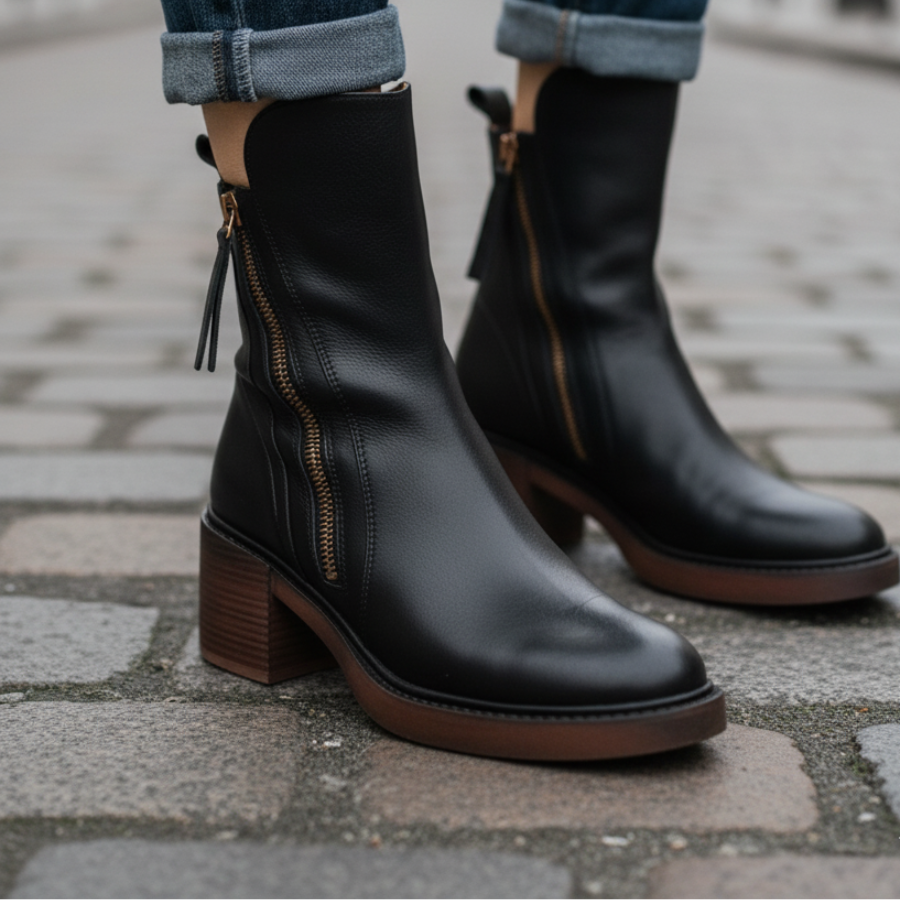 Karla – Elegantní kožené kotníkové boty pro každý den