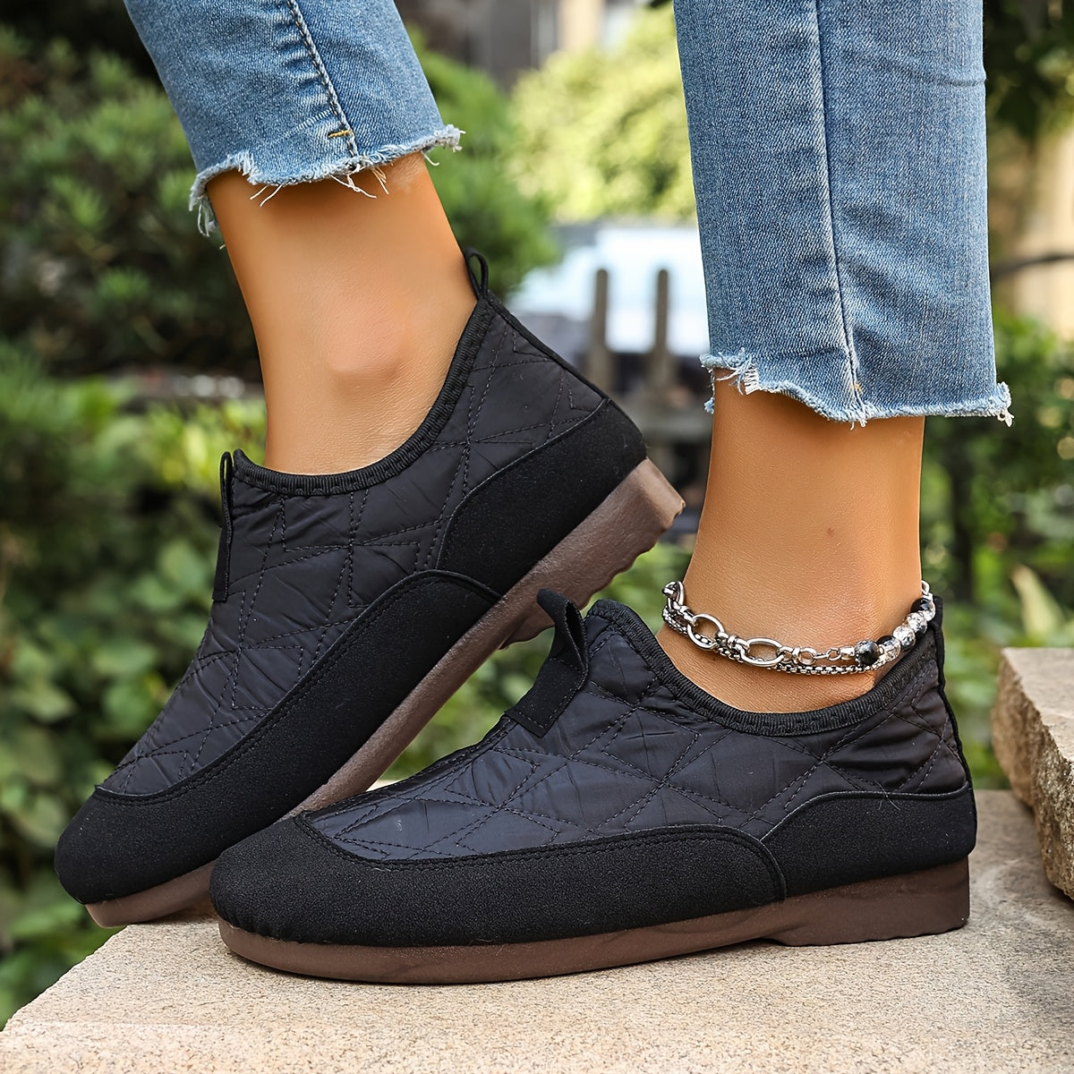 Gwendolin – Dámské zimní nazouvací boty s teplou fleecovou podšívkou