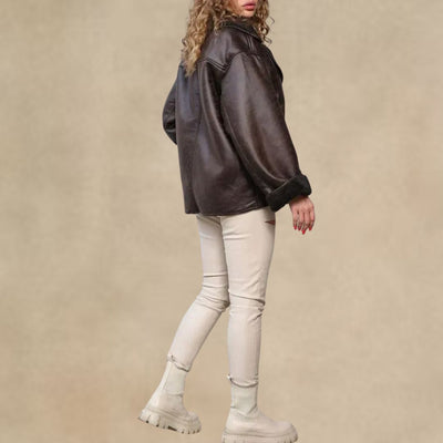 Jolie – Stylová kožená bunda s měkkou kožešinovou podšívkou