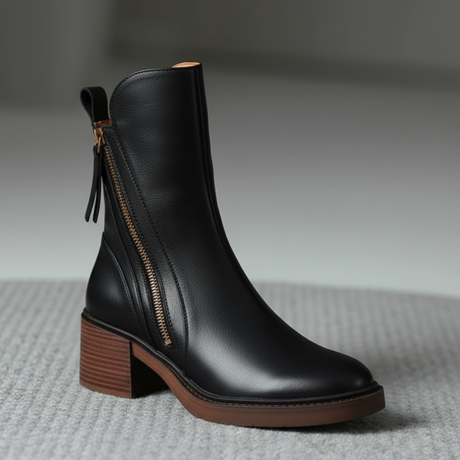 Karla – Elegantní kožené kotníkové boty pro každý den
