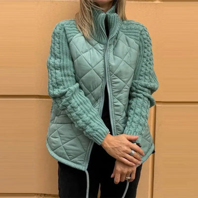 Pavla – Prošívaná bunda s pletenými rukávy