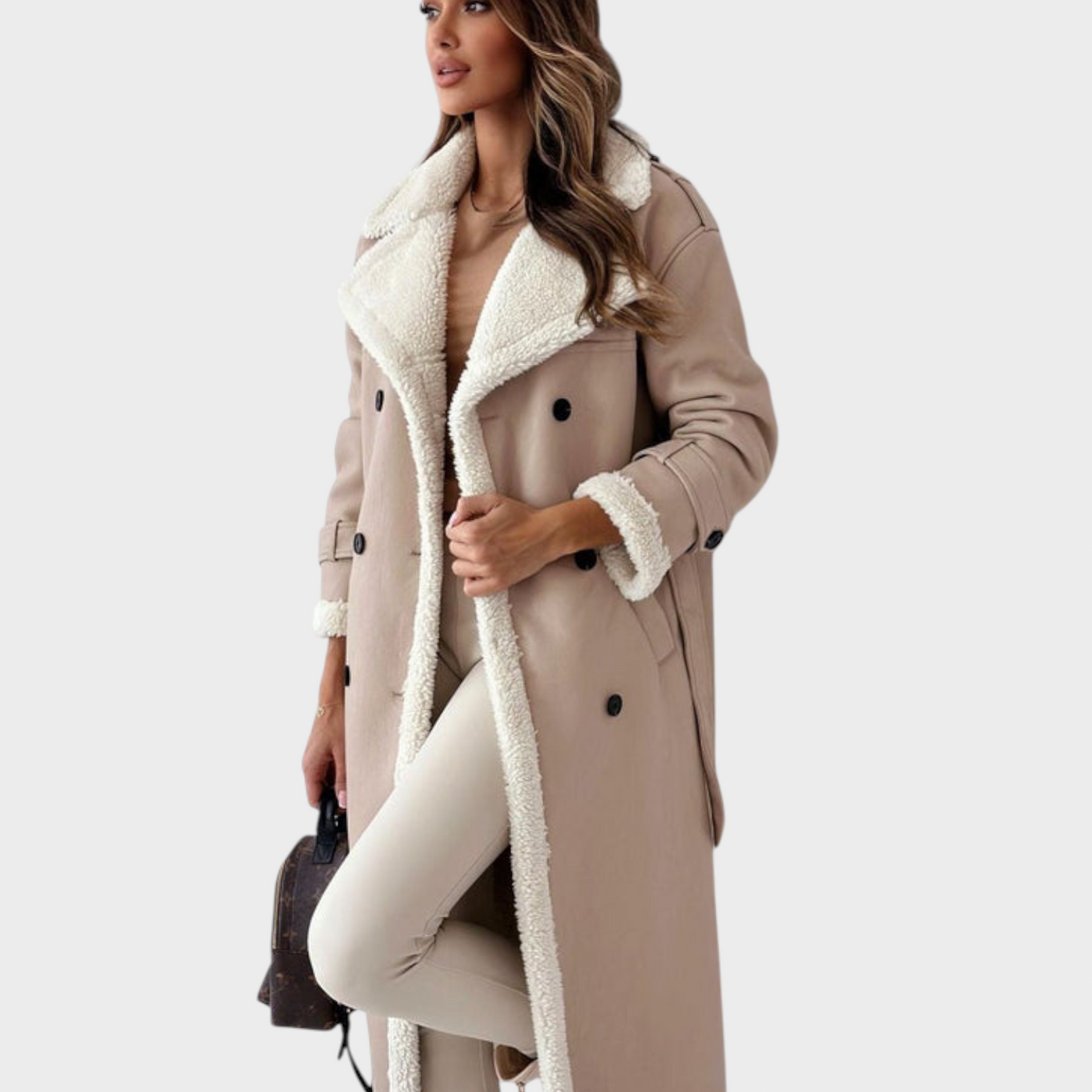 Viktorie – Dámský zimní kabát s teddy podšívkou