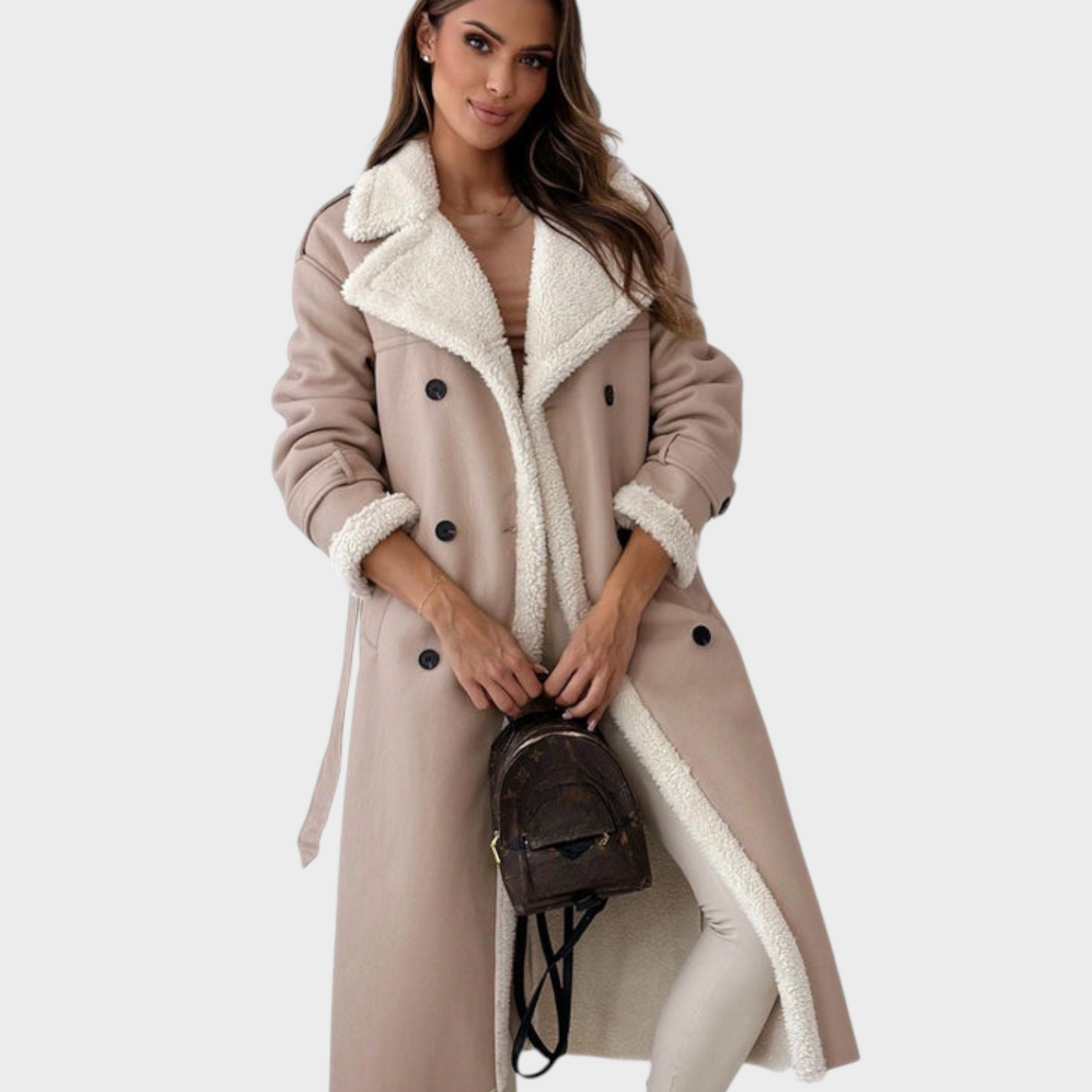 Viktorie – Dámský zimní kabát s teddy podšívkou