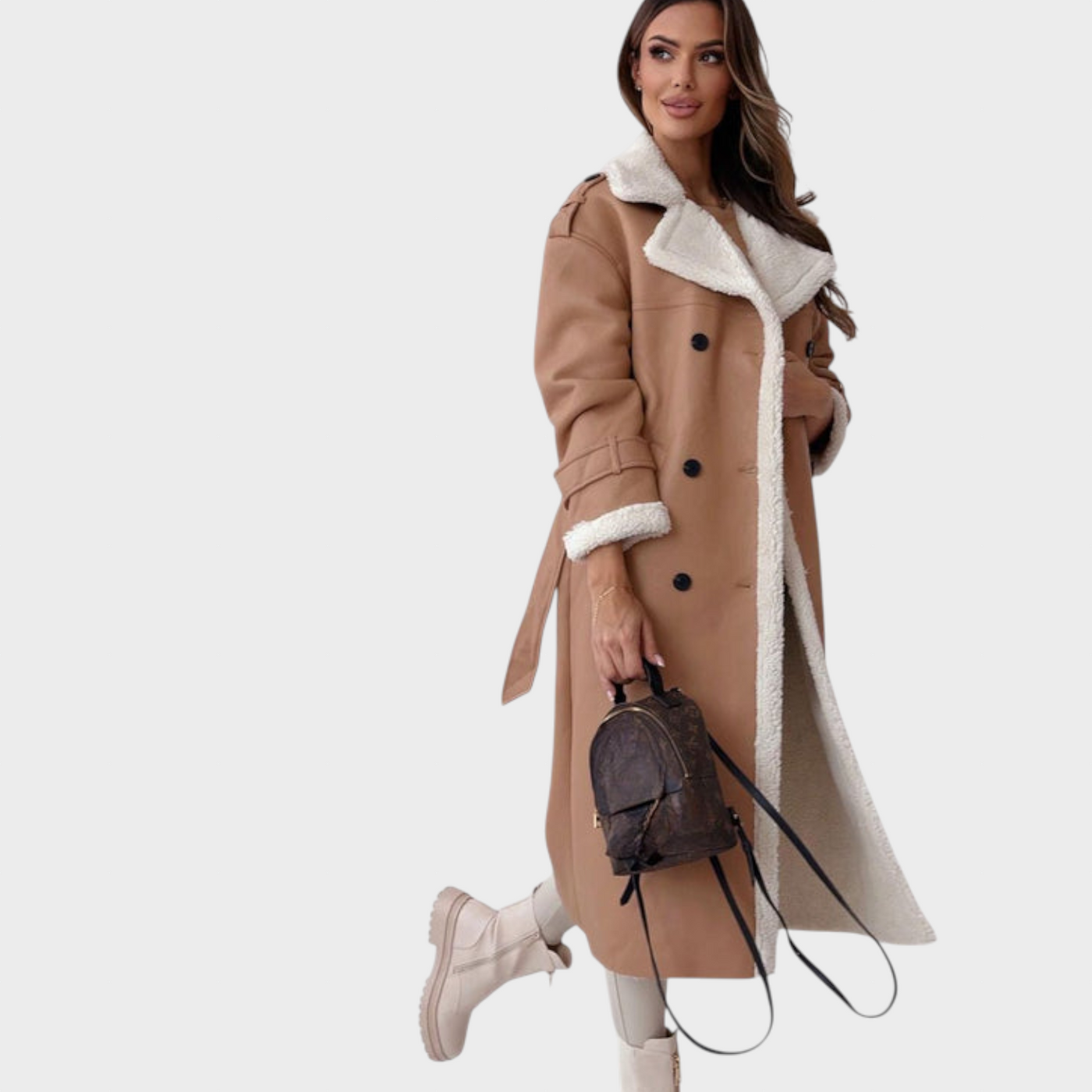 Viktorie – Dámský zimní kabát s teddy podšívkou
