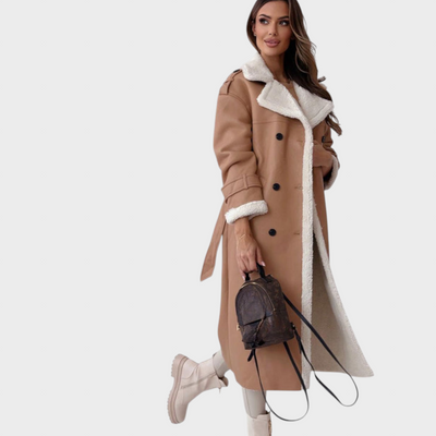 Viktorie – Dámský zimní kabát s teddy podšívkou