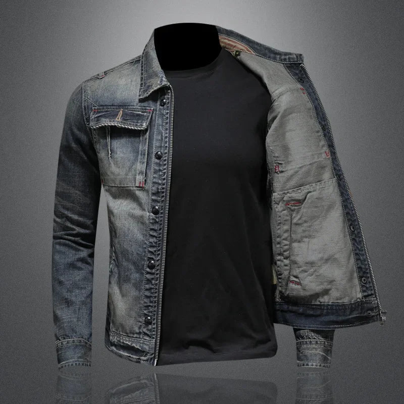 Radeko - Pánská džínová bunda Slim Fit