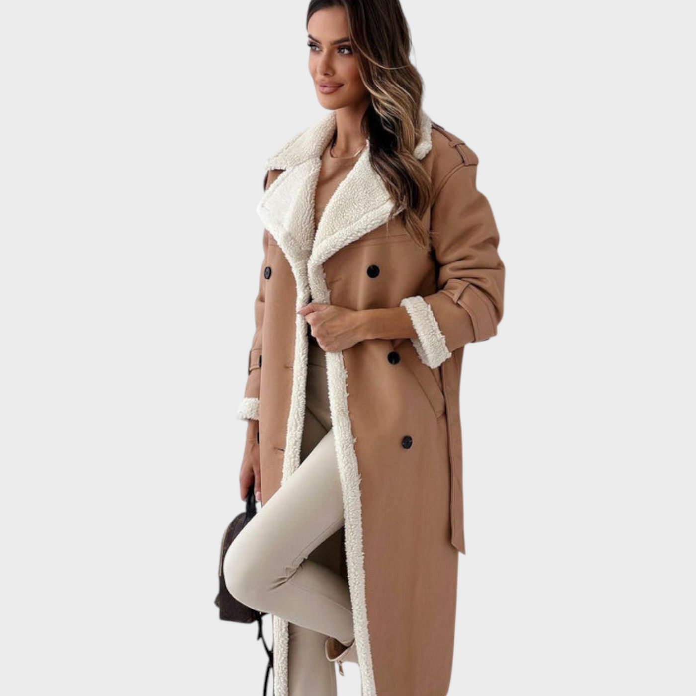 Viktorie – Dámský zimní kabát s teddy podšívkou