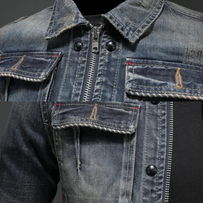 Radeko - Pánská džínová bunda Slim Fit