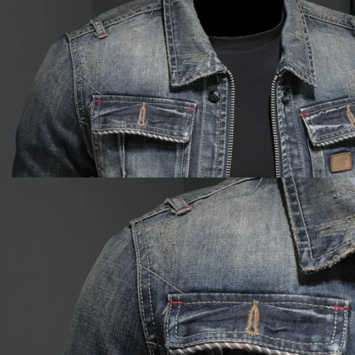 Radeko - Pánská džínová bunda Slim Fit