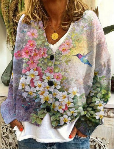 Tatjana – Vyšívaný dámský kardigan s výstřihem do V 2