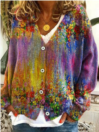 Tatjana – Vyšívaný dámský kardigan s výstřihem do V 7