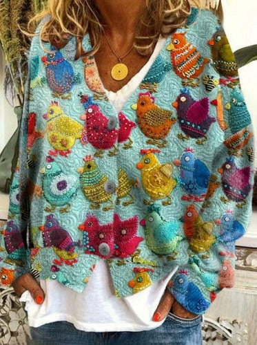 Tatjana – Vyšívaný dámský kardigan s výstřihem do V 10