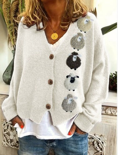 Tatjana – Vyšívaný dámský kardigan s výstřihem do V 13