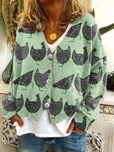 Tatjana – Vyšívaný dámský kardigan s výstřihem do V 14