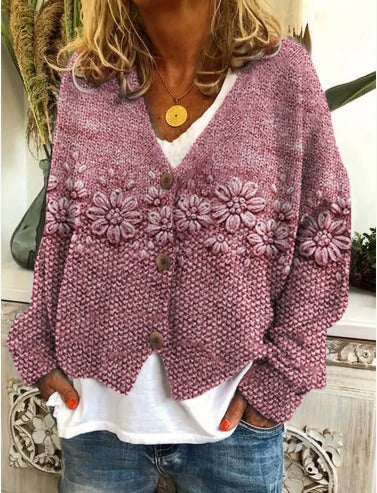 Tatjana – Vyšívaný dámský kardigan s výstřihem do V 25