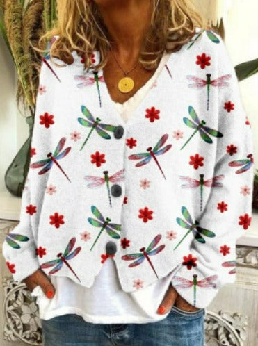 Tatjana – Vyšívaný dámský kardigan s výstřihem do V 33