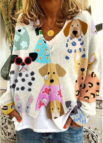 Tatjana – Vyšívaný dámský kardigan s výstřihem do V 35