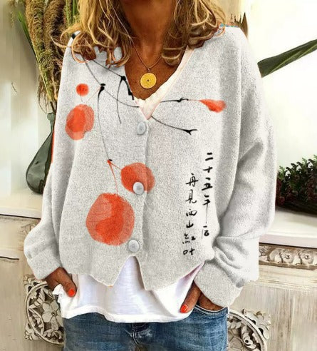 Tatjana – Vyšívaný dámský kardigan s výstřihem do V 38