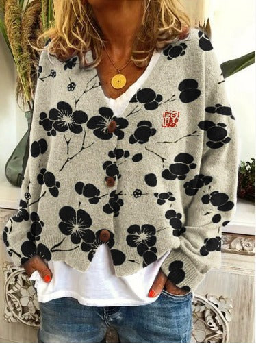 Tatjana – Vyšívaný dámský kardigan s výstřihem do V 37