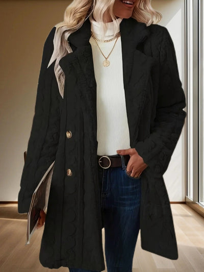 Manuela – Elegantní vlněný kabát s dvojitým zapínáním