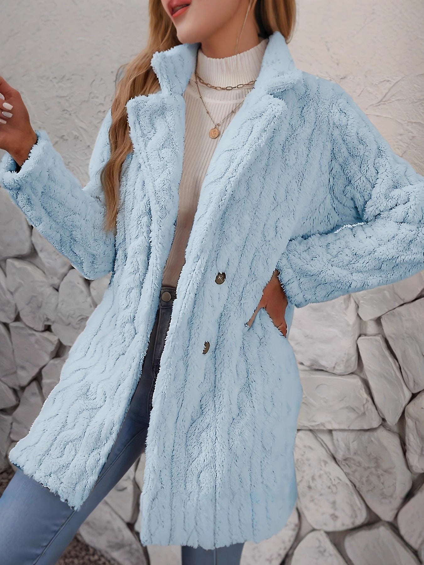 Manuela – Elegantní vlněný kabát s dvojitým zapínáním