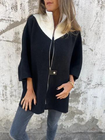 Alessiana – Stylová bunda s vysokým límcem a polovičním zipem