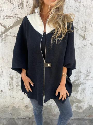 Alessiana – Stylová bunda s vysokým límcem a polovičním zipem